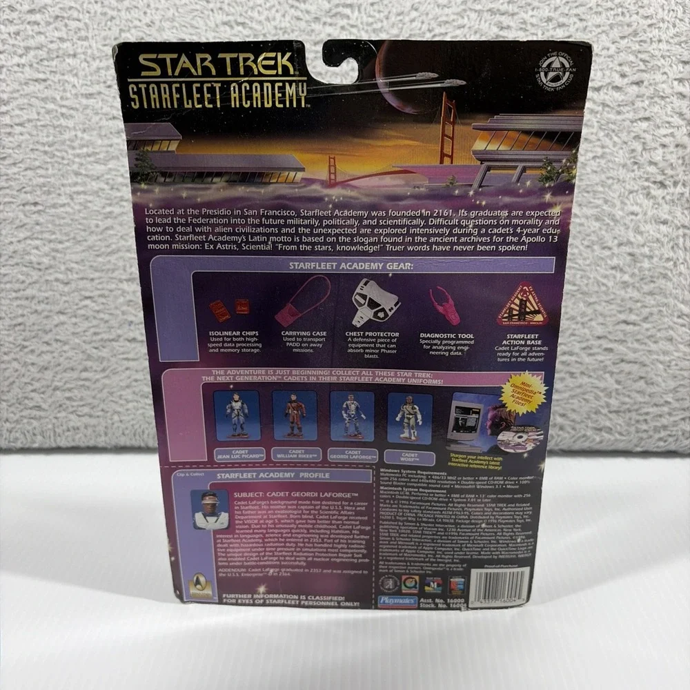 Geordi LaForge Vintage Action Figure Star Trek Starfleet Academy 1996